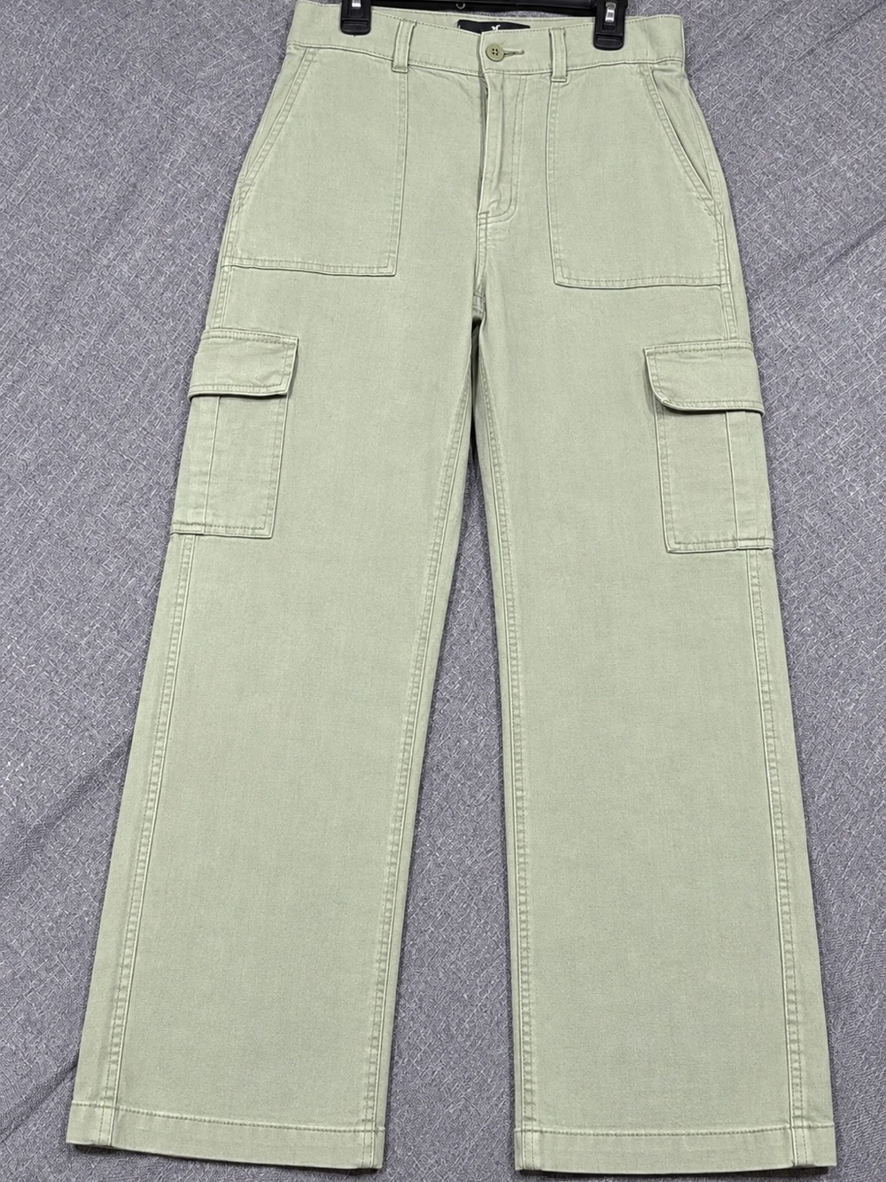 Hollister Light Sage Cargo Pants with Flap Pockets